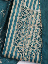 Neck Embroidered Cotton Blend Unstitched Suit Piece With Dupatta